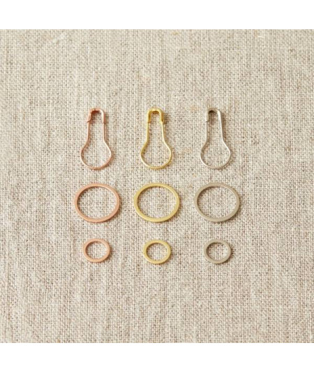 Marcadores de puntos de acero en colores de los metales preciosos de Cocoknits